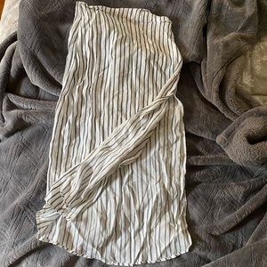 Reformation high waisted striped slit skirt